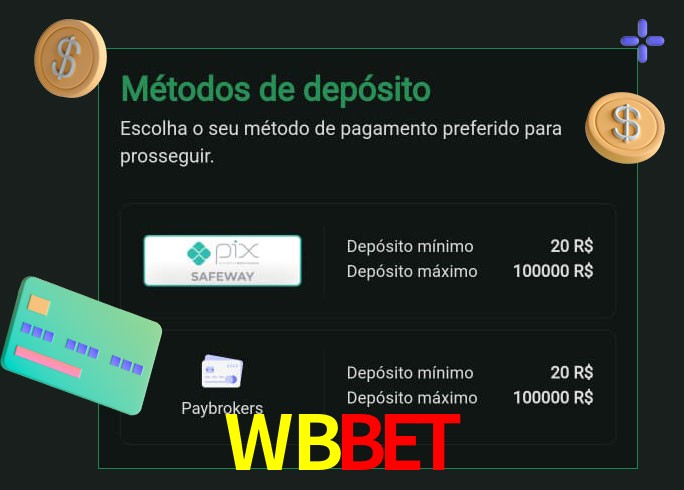 O cassino WBBet oferece uma grande variedade de métodos de pagamento